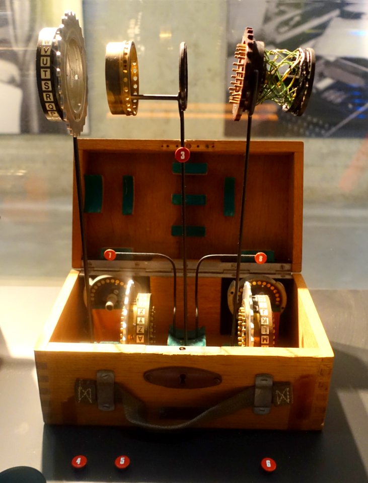 M4 Enigma rotors and box, 1 of 2, U-505 - Museum of Science and Industry (Chicago) - DSC06776