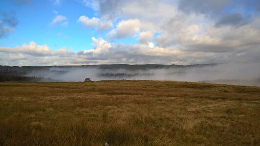 Landscape mist moor photo