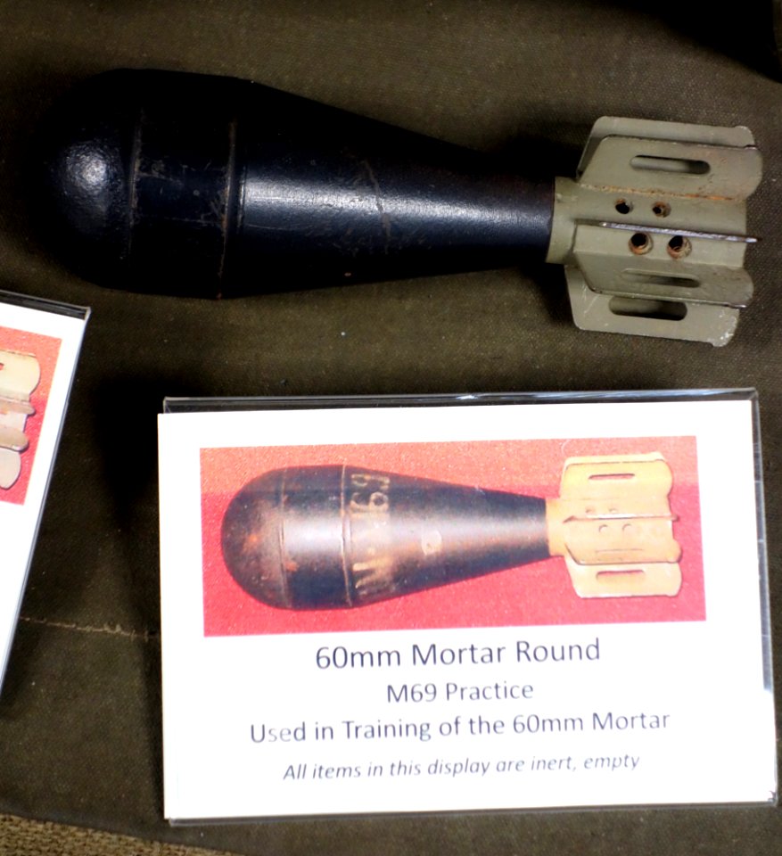 M69 Practice Round, used as practice 60 mm mortar round - Fort Devens Museum - DSC07147