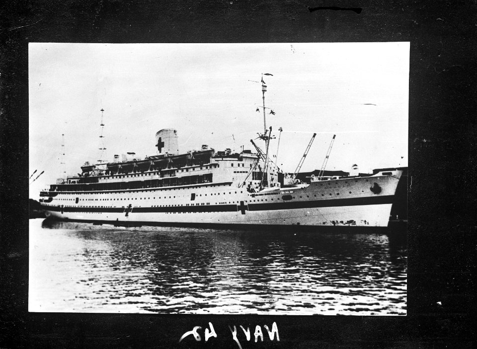 M.S. Oranje van Stoomvaart Maatschappij Nederland in dienst als hospitaalschip, Bestanddeelnr 934-9853