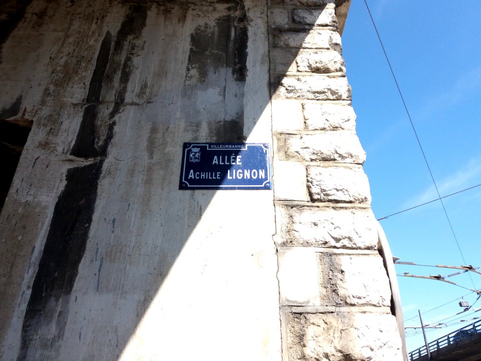 Lyon 6e - Allée Achille Lignon, plaque