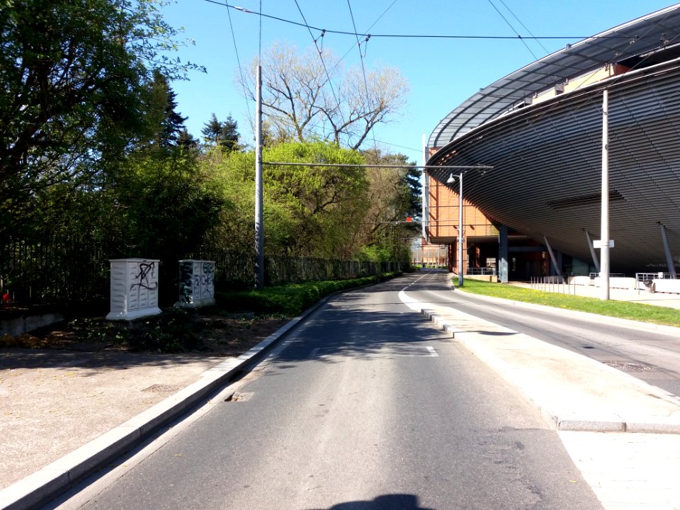 Lyon 6e - Allée Achille Lignon, côté ouest au niveau de l'amphithéâtre