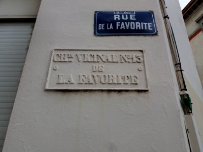 Lyon 5e - Rue de la Favorite, plaque et plaque de cocher