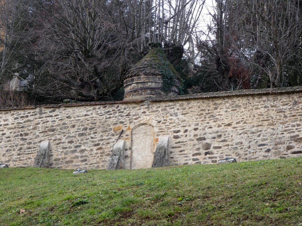 Lyon 5e - Thermes antiques de la rue des Farges - Tour sur le mur de séparation nord