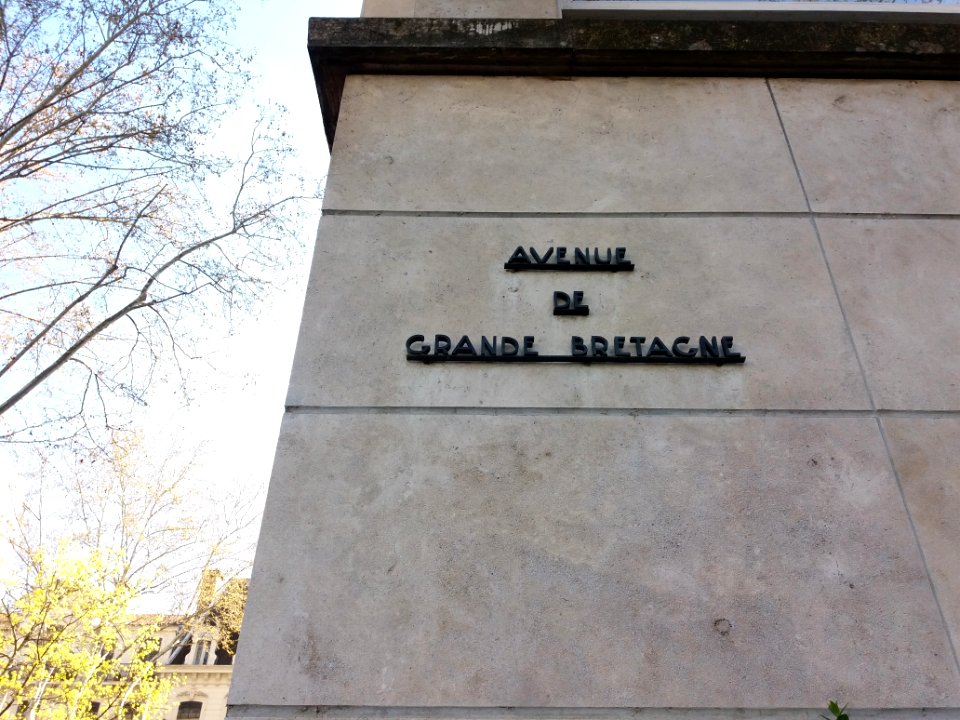 Lyon 6e - Avenue de Grande-Bretagne, plaque
