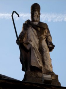 Lyon 5e - Rue des Farges - Église Saint Just - Façade - Statue de saint Irénée