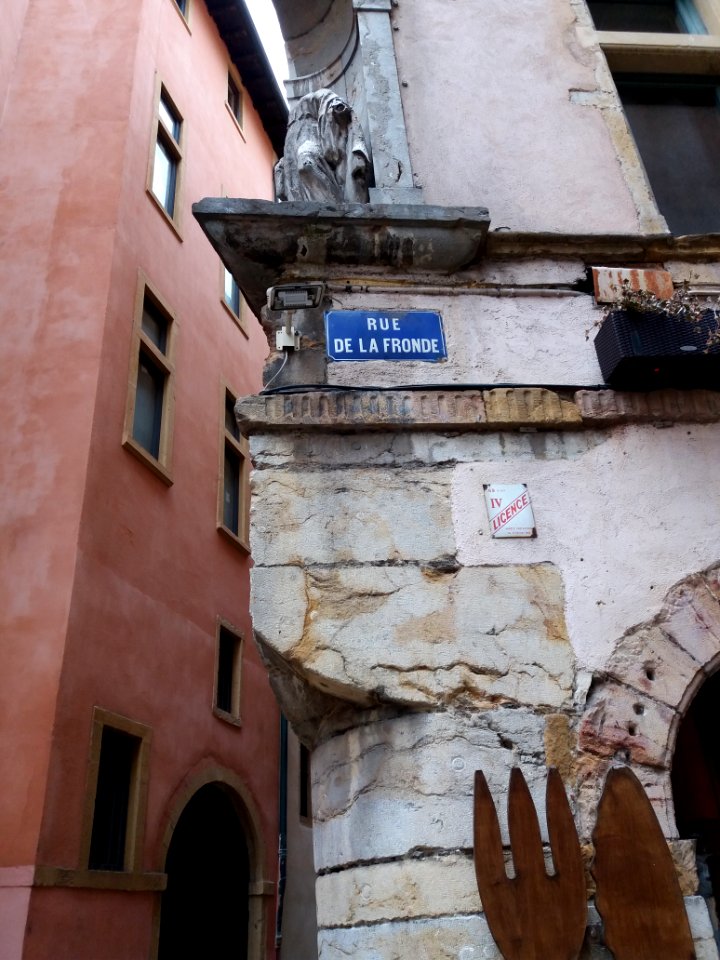 Lyon 5e - Rue de la Fronde, plaque