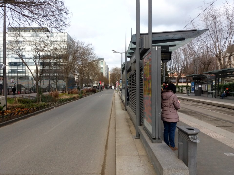 Lyon 6e - Avenue Thiers, au niveau Bellecombe regardant au nord, voie allant au nord et voie tramway