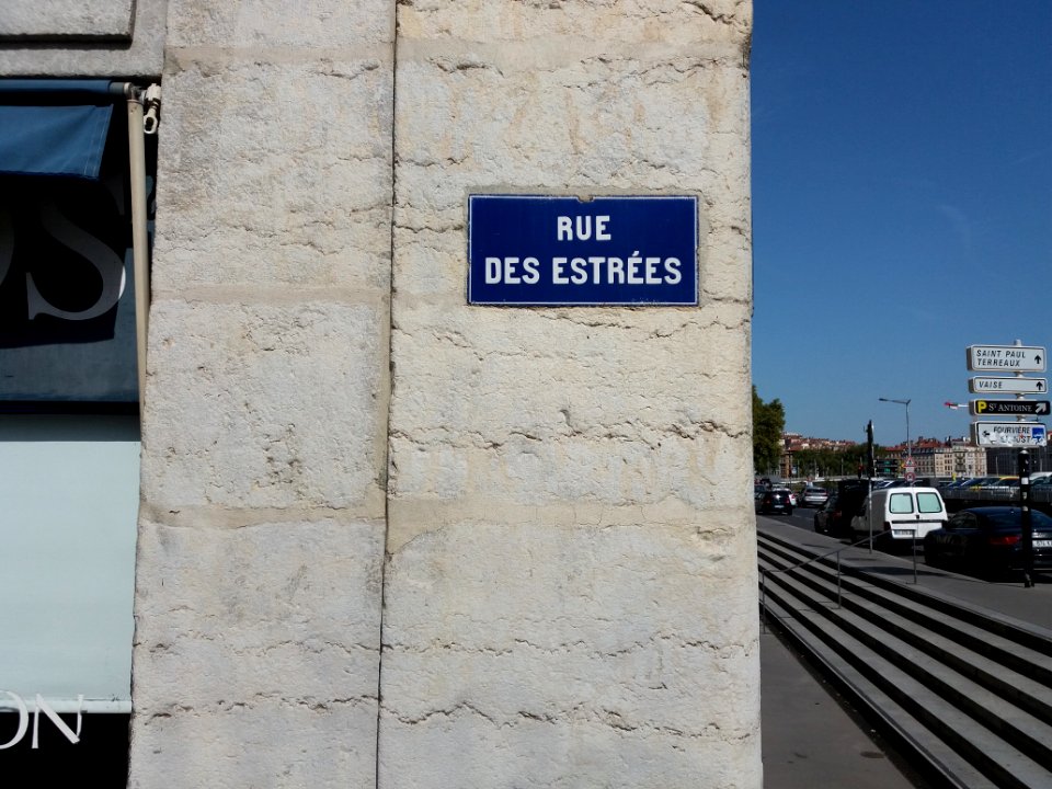 Lyon 5e - Rue des Estrées, plaque