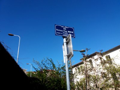 Lyon 5e - Rue Professeur Pierre Marion, plaque