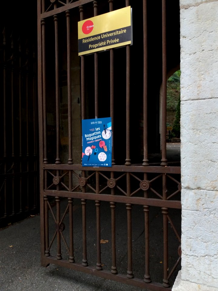 Lyon 5e - Rue Sœur Bouvier, portail du Nouvel Institut franco-chinois de Lyon