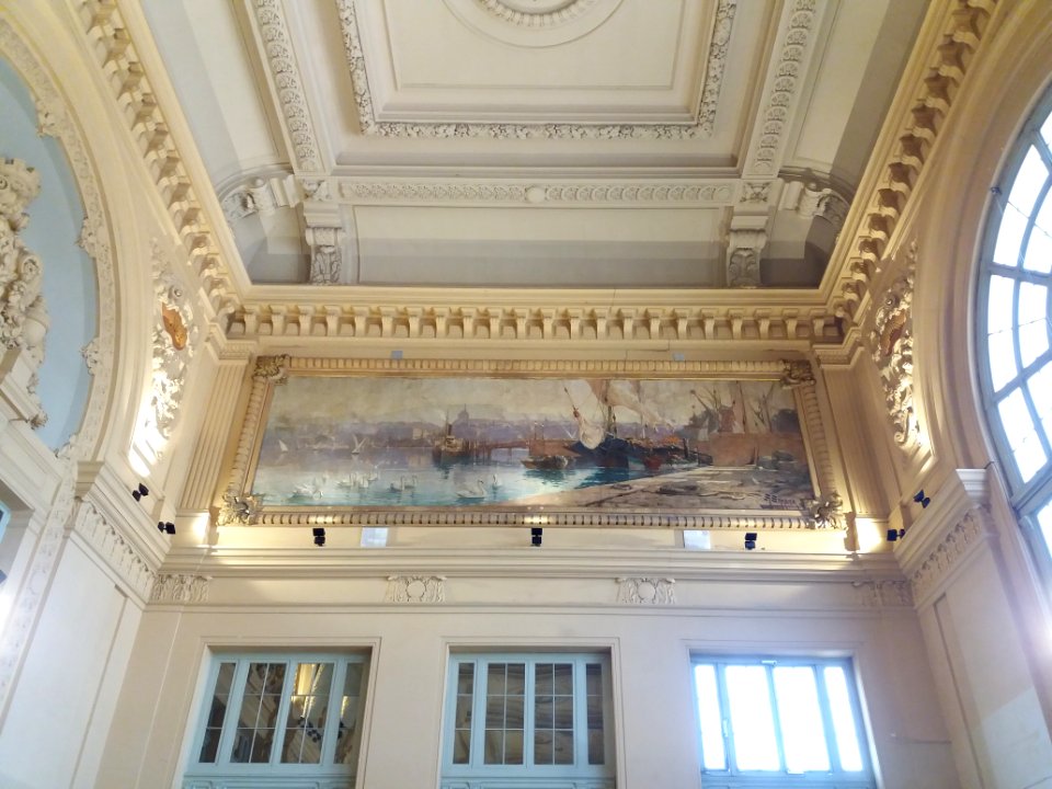 Lyon 6e - Gare de Lyon-Brotteaux, salle des pas perdus, peinture sud