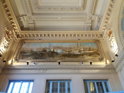 Lyon 6e - Gare de Lyon-Brotteaux, salle des pas perdus, peinture nord