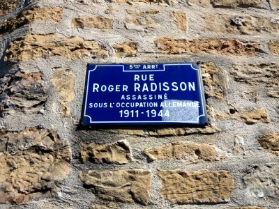 Lyon 5e - Rue Roger Radisson, plaque