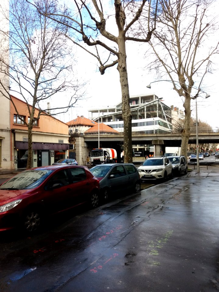 Lyon 6e - Cours Vitton, côté est vers le pont de chemin de fer