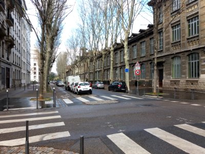 Lyon 6e - Boulevard Anatole France, depuis la rue Tronchet vers le parc de la Tête d'Or