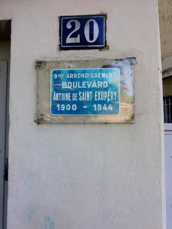 Lyon 9e - Plaque boulevard Antoine de Saint Exupéry