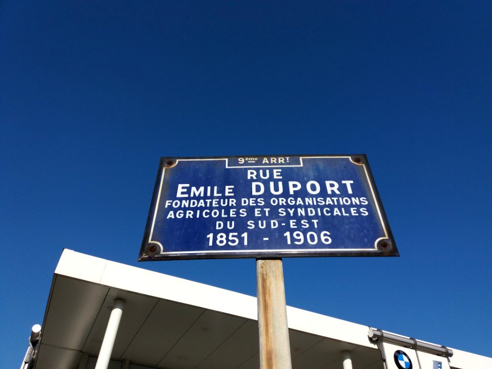 Lyon 9e - Rue Émile Duport - Plaque