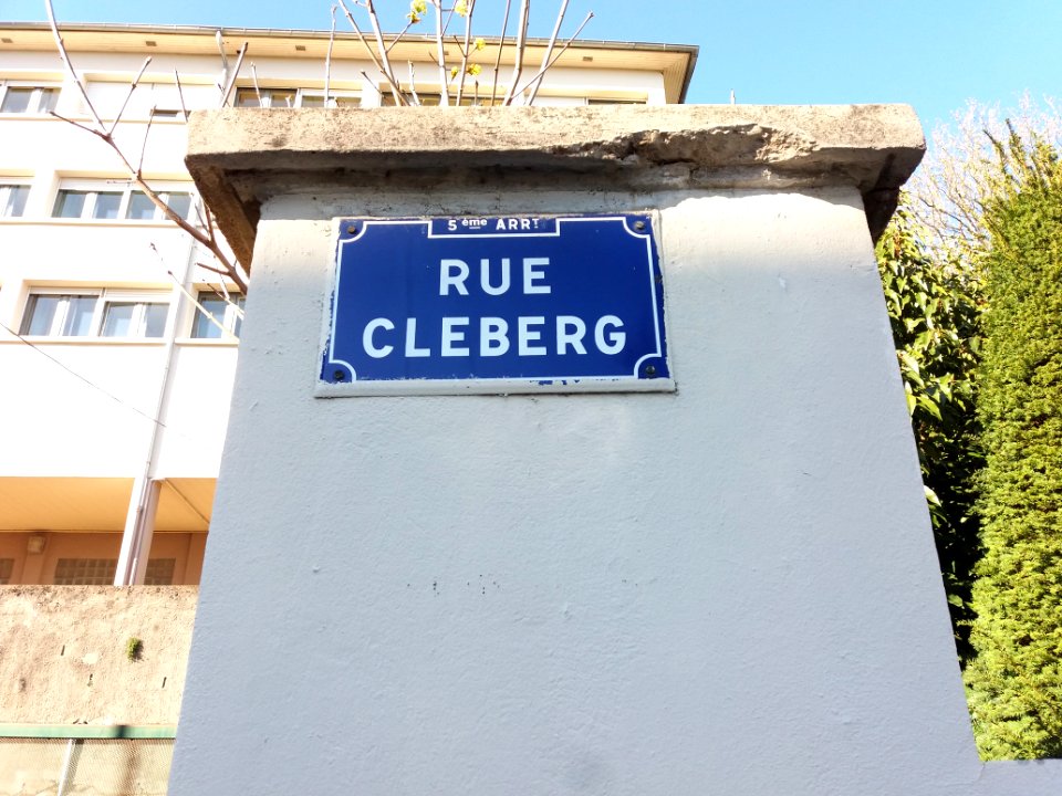 Lyon 5e - Rue Cléberg, plaque