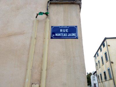 Lyon 5e - Rue du Manteau Jaune, plaque