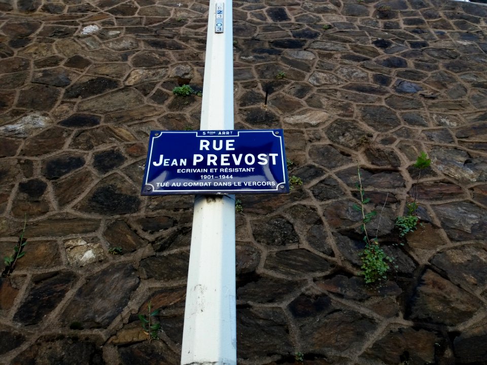Lyon 5e - Rue Jean Prévost, plaque