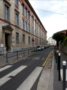 Lyon 5e - Rue Benoist-Mary, vers l'ouest, depuis la rue des Fossés de Trion