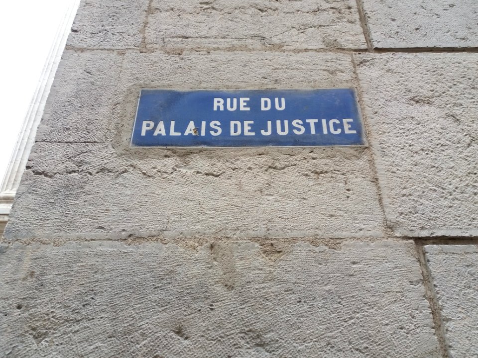 Lyon 5e - Rue du Palais de Justice, plaque