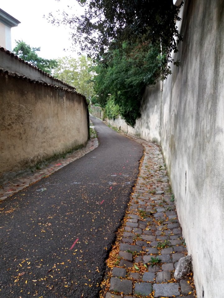 Lyon 5e - Rue des Pommières, vers le sud, depuis la rue du Manteau Jaune