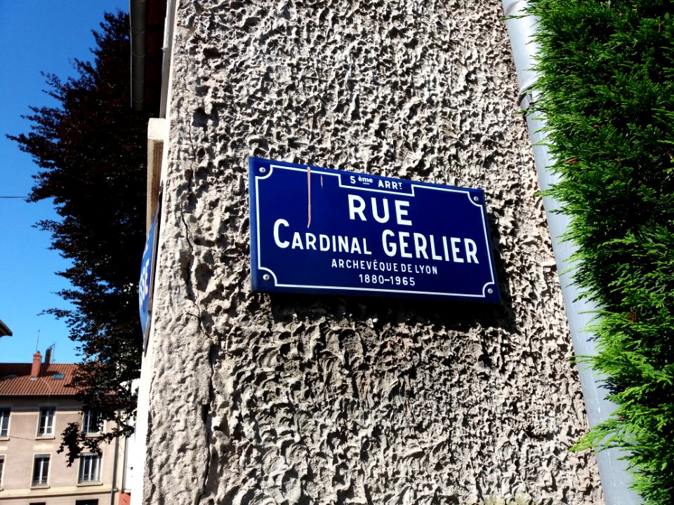 Lyon 5e - Rue Cardinal Gerlier, plaque