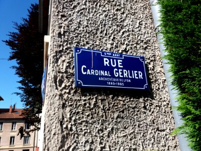 Lyon 5e - Rue Cardinal Gerlier, plaque