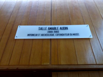 Lyon 5e - Musée Lugdunum, plaque de la salle Amable Audin