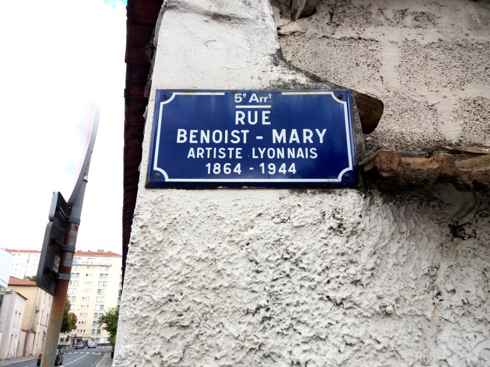 Lyon 5e - Rue Benoist-Mary, plaque