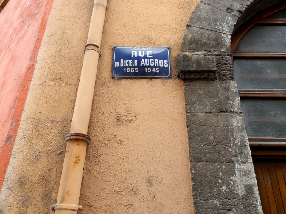 Lyon 5e - Rue Docteur Augros, plaque
