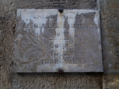 Lyon 5e - Rue du Bœuf - Porte au numéro 1 - Plaque Grand Palais - Maison des Laurencin