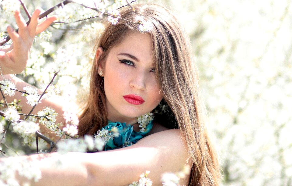 Spring blue eyes beauty