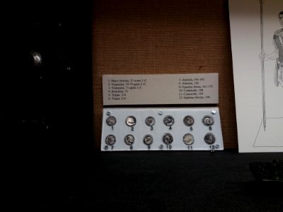 Lyon 5e - Musée Lugdunum - Squelette de la rue des Fantasques, pièces de monnaie