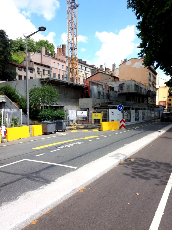 Lyon 5e - Quai Fulchiron, chantier aux numéros 34 bis et ter