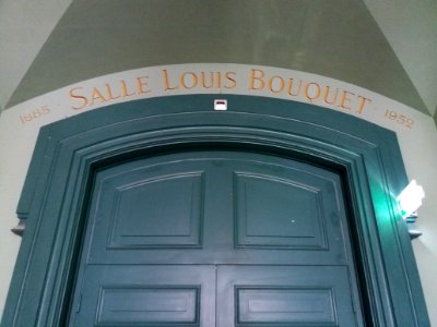 Lyon 5e - Quai de Bondy, palais Bondy, Salle Louis Bouquet, inscription