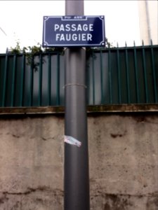 Lyon 7e - Passage Faugier, plaque