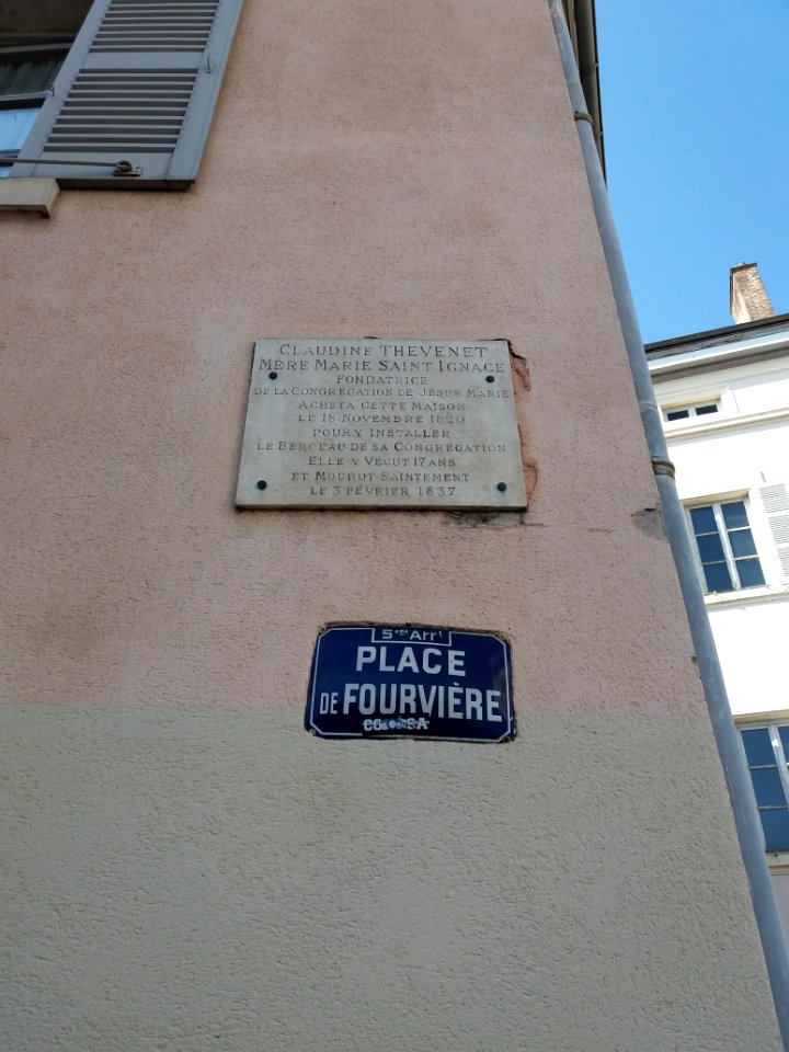 Lyon 5e - Plaque - Maison de Claudine Thévenet