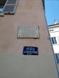 Lyon 5e - Plaque - Maison de Claudine Thévenet