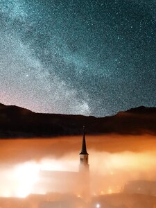Milky way mist night