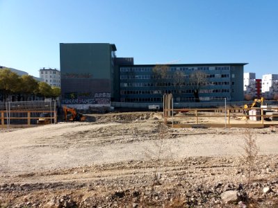 Lyon 7e - Place Antoinette Fouque, travaux de terrassement