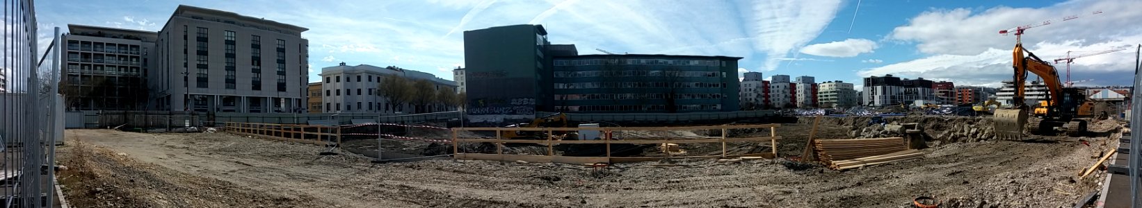 Lyon 7e - Place Antoinette Fouque, panorama des travaux