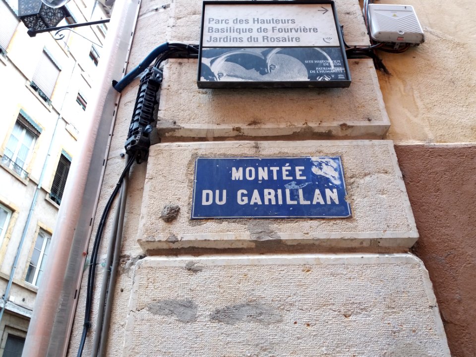 Lyon 5e - Montée du Garillan, plaque