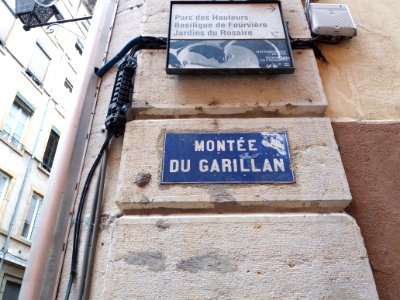 Lyon 5e - Montée du Garillan, plaque