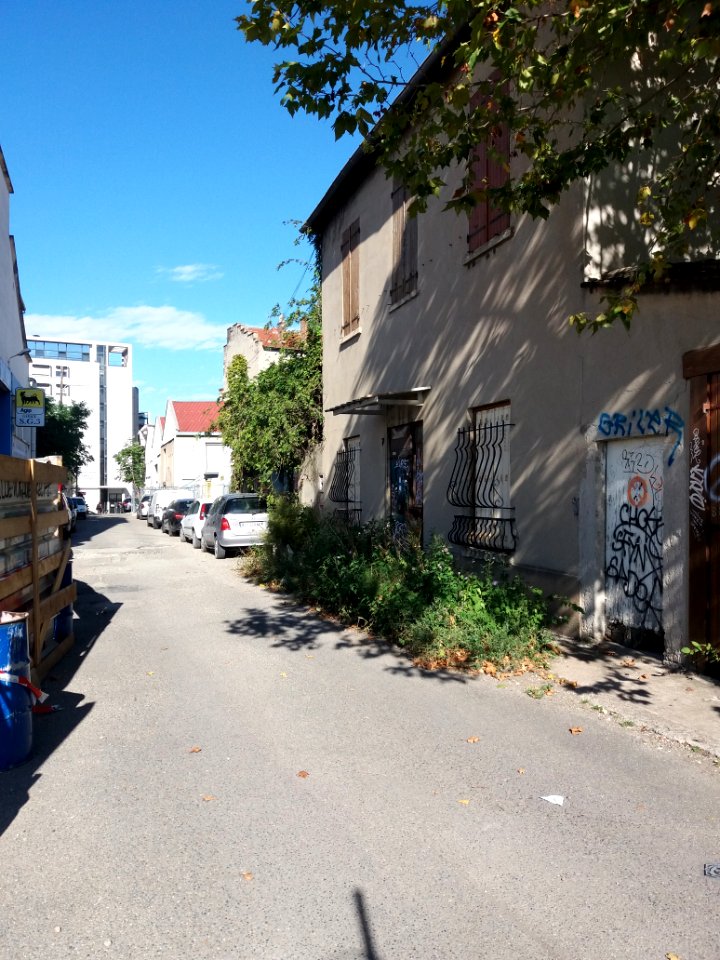Lyon 7e - Impasse des Chalets, depuis le parking des Halles du Faubourg