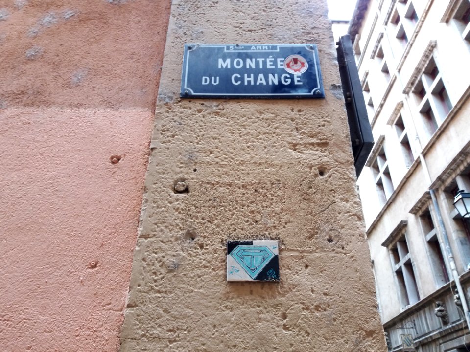 Lyon 5e - Montée du Change, plaque