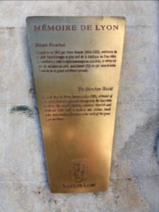 Lyon 5e - Maison Blanchon - Plaque Mémoire de Lyon