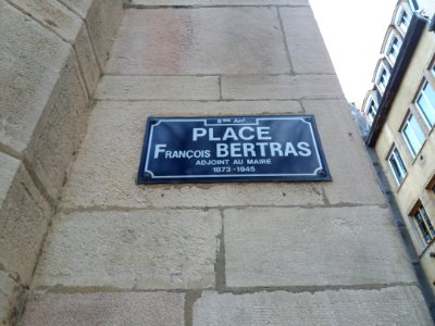 Lyon 5e - Place François Bertras - Plaque